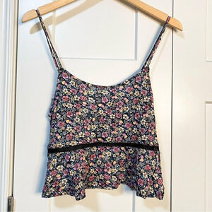 La Hearts spaghetti strap floral tank top size small
